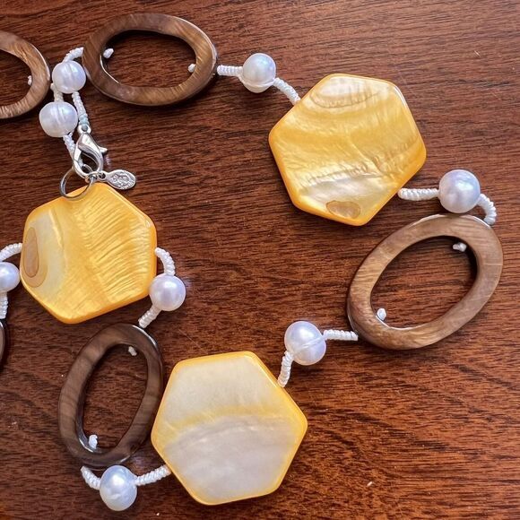 VINTAGE‎ PREMIER DESIGNS Women's Necklace 30" Genuine Freshwater Pearls & Shells - Picture 13 of 16